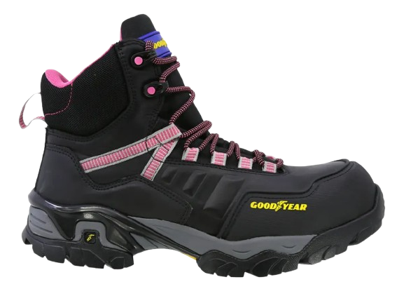 Botas de Seguridad GY-102 Goodyear Safetrek Lateral Vista lateral de las Botas de Seguridad GY-102 Goodyear Safetrek con casquillo de policarbonato