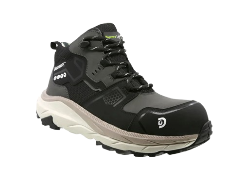Botas de Seguridad 2580C Atacama Gris Vista Frontal Lateral Vista frontal lateral de las Botas de Seguridad 2580C Atacama color gris de Discovery.