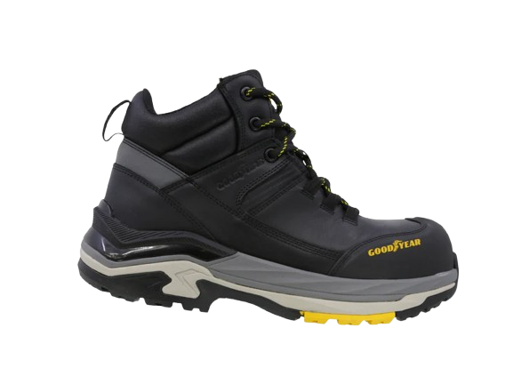 Vista lateral de las Botas de Seguridad Gravix GY260 color negro de Goodyear.