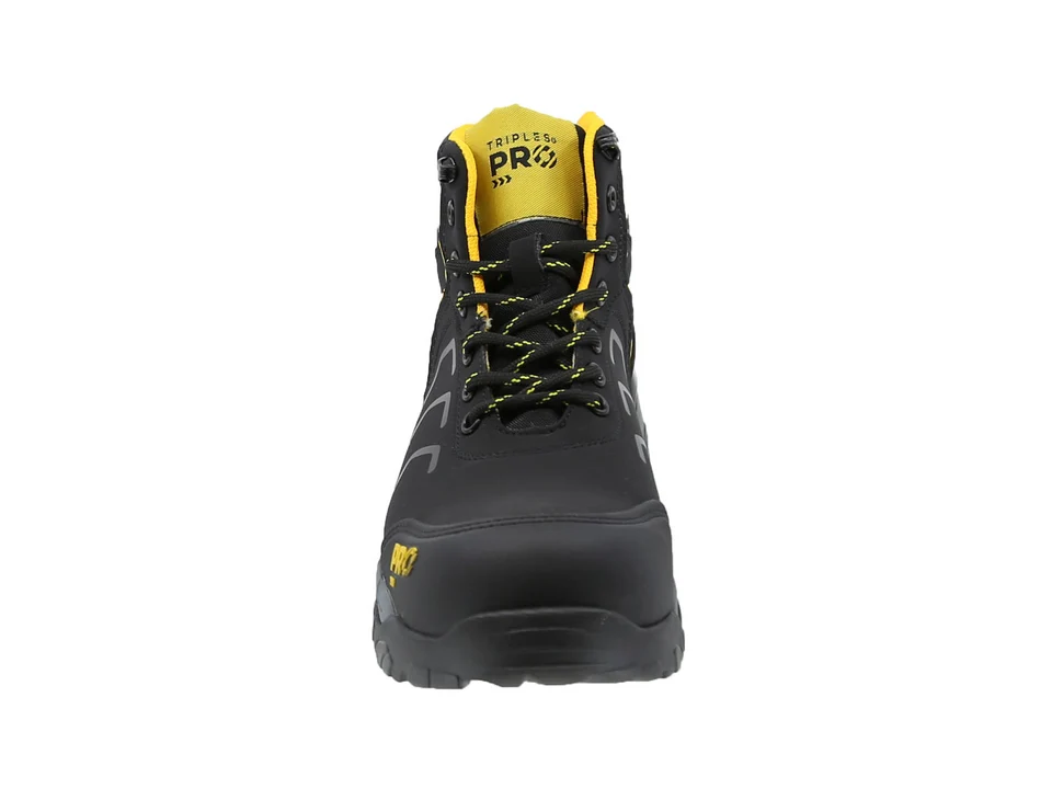Botas de Seguridad Gear 423 Triples Pro negro y amarillo vista frontal