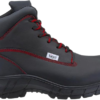 Botas de Seguridad 9007 D – Vista lateral Botas de Seguridad 9007 D negras con detalles rojos vista lateral