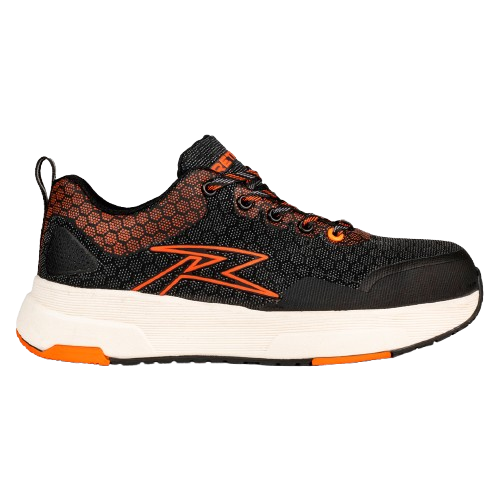 Tenis de Seguridad Ares Mantis Retryver negro y naranja vista lateral