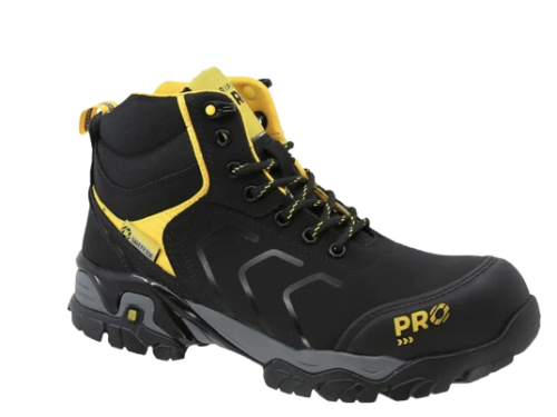 Botas de Seguridad Gear 423 – Negro / Amarillo Botas de Seguridad Gear 423 Triples Pro color negro con detalles amarillos