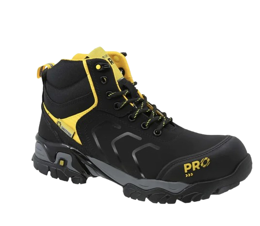Botas de Seguridad Gear 423 Triples Pro color negro con detalles amarillos