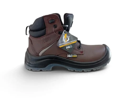Bota de seguridad 610 dieléctrica café vista lateral